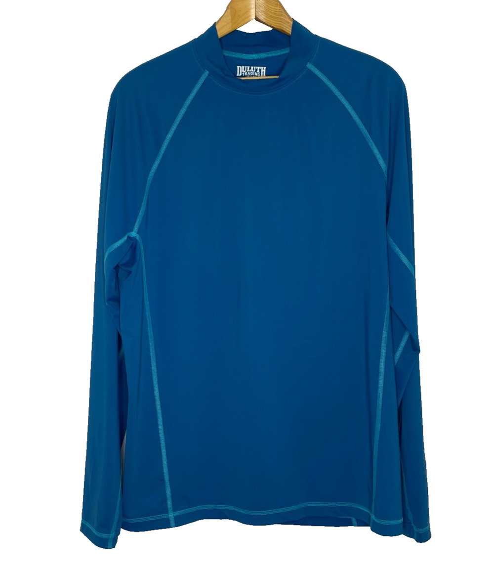 Men's Large Duluth Trading Co. Slim Fit Blue Dri-Fit Polyester Shirt